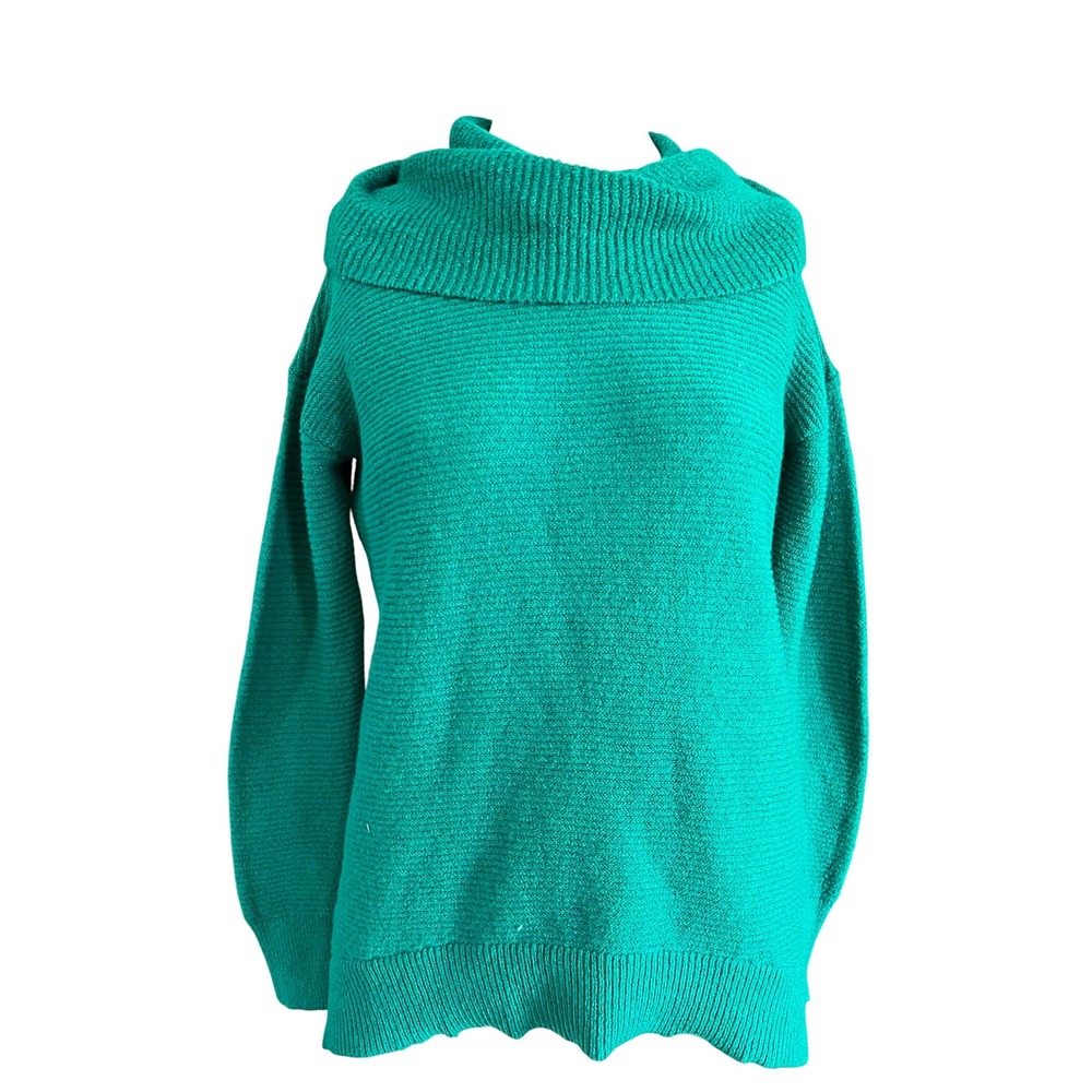 Loft Petites Emerald Green Cowl Neck Ribbed Sweater NWT Small Petite SP
